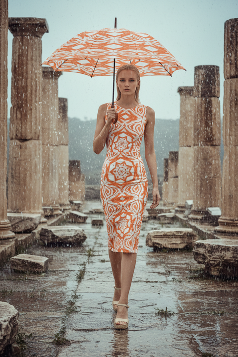 'Orange Swirl' Umbrella