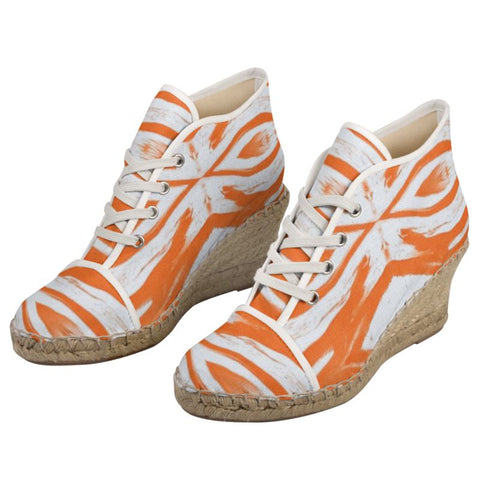 'Orange Swirl' Ladies Wedge Espadrilles