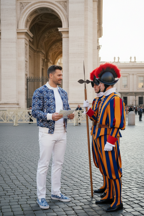 'American Dreams' Mens Reversible Silk Bomber Jacket