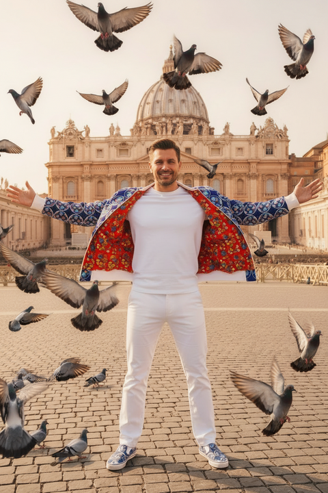 'American Dreams' Mens Reversible Silk Bomber Jacket
