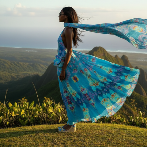 'Let Them Eat AI' Halterneck Backless Dress