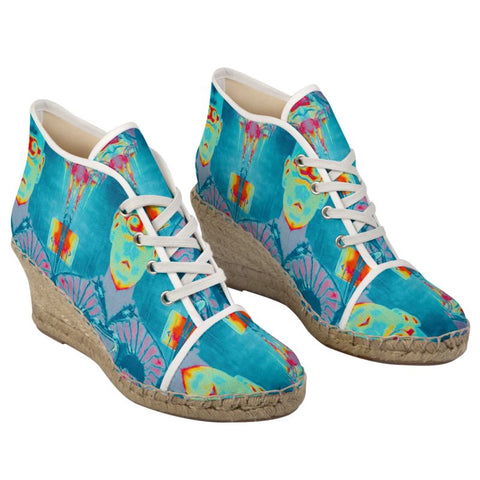 'Let Them Eat AI' Ladies Wedge Espadrilles