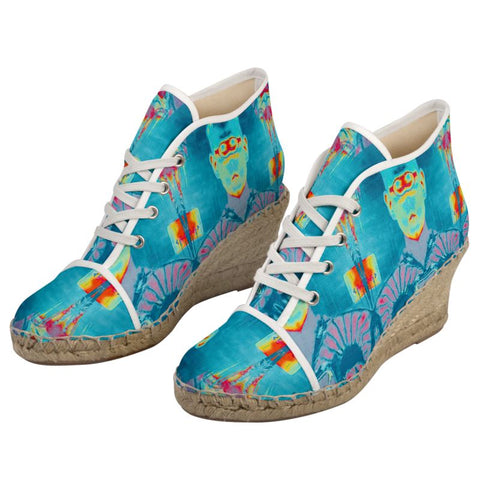 'Let Them Eat AI' Ladies Wedge Espadrilles