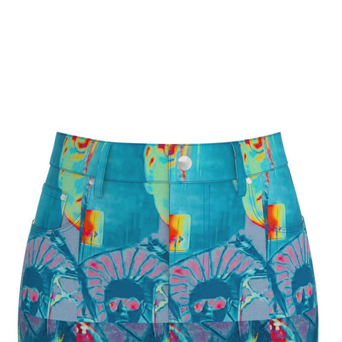 'Let Them Eat AI' Denim Mini Skirt