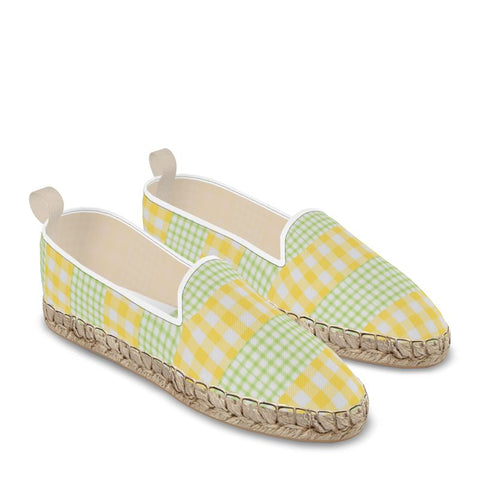 'Lemon Lime Gingham' Loafer Espadrilles
