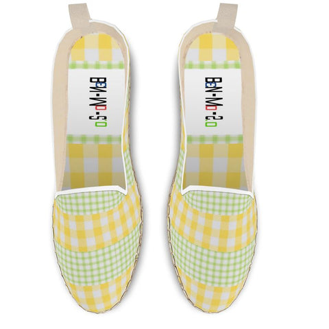 'Lemon Lime Gingham' Loafer Espadrilles