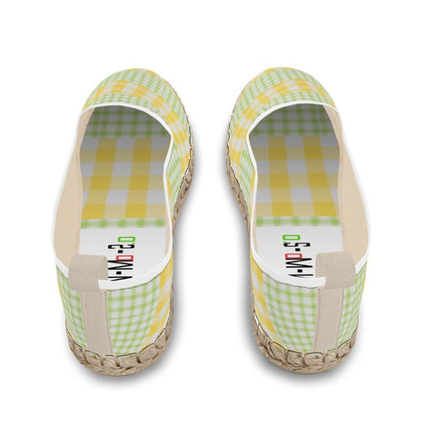 'Lemon Lime Gingham' Loafer Espadrilles