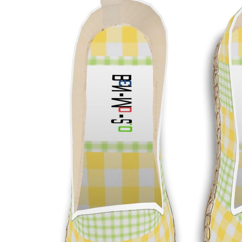 'Lemon Lime Gingham' Loafer Espadrilles