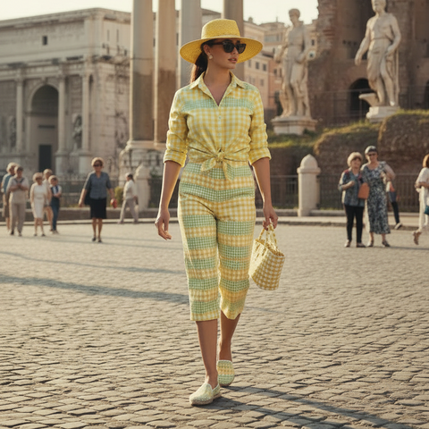 'Gingham Lemon Lime’ Unisex Loafer Espadrilles
