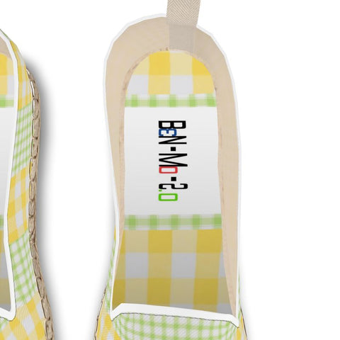 'Lemon Lime Gingham' Loafer Espadrilles