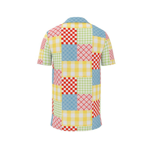 'Gingham Patchwork' Men's Polo Shirt