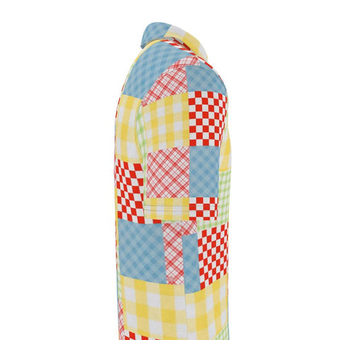 'Gingham Patchwork' Men's Polo Shirt