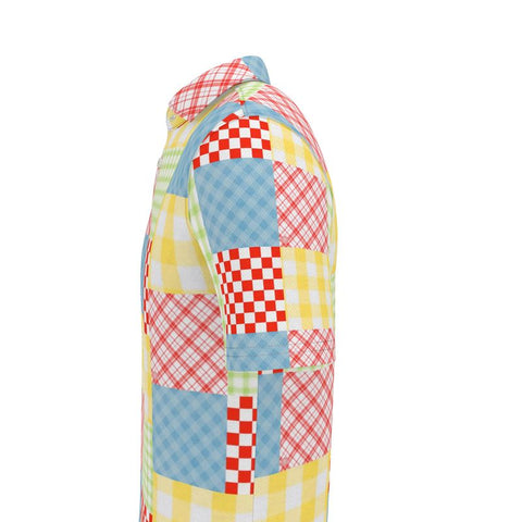 'Gingham Patchwork' Men's Polo Shirt