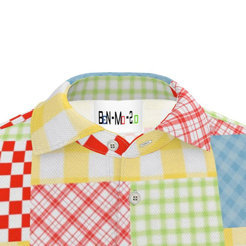 'Gingham Patchwork' Men's Polo Shirt