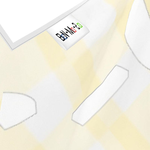 'Gingham Logo Limoncello' Halterneck Backless Dress