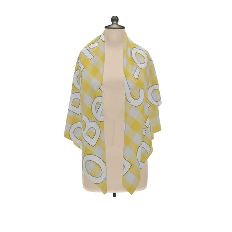 'Gingham Logo Limoncello' Scarf Wrap or Shawl