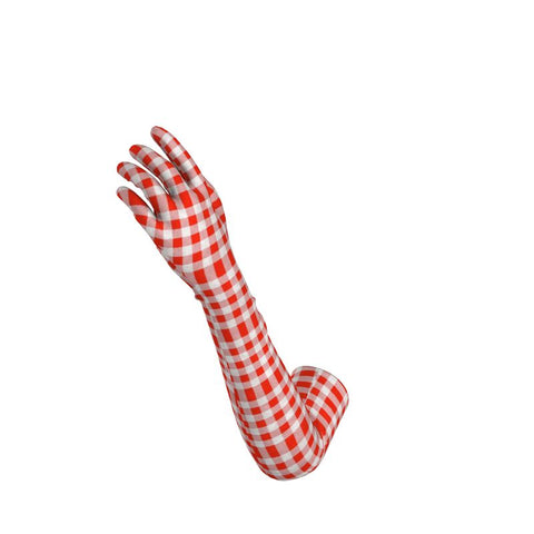 'Gingham Red' Long Gloves