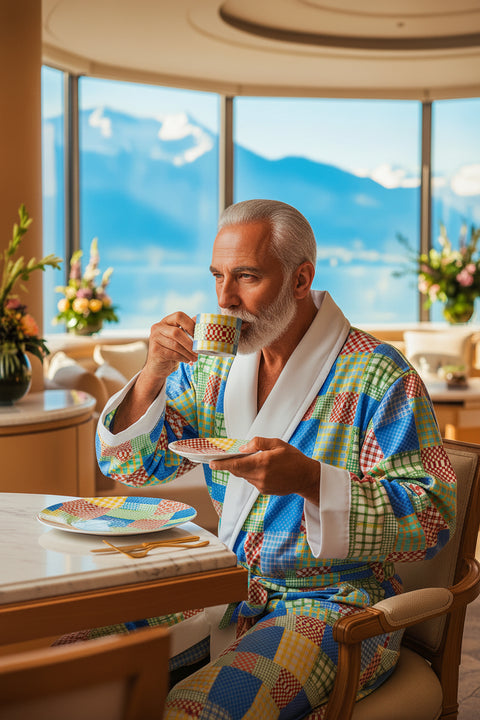 BM2-Casa 'Gingham Patchwork' Cup and Saucer
