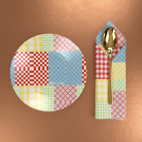 BM2-Casa 'Gingham Patchwork' Cup and Saucer