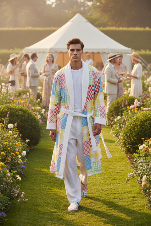 'Gingham Patchwork' Unisex Dressing Gown