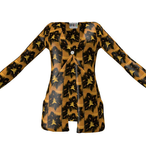 'Una Tulipa Stamen' Ladies Cardigan With Pockets