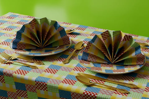 'Gingham Patchwork' Custom Napkins