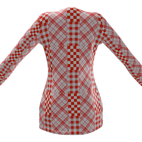 'Gingham Rouge' Ladies Cardigan With Pockets