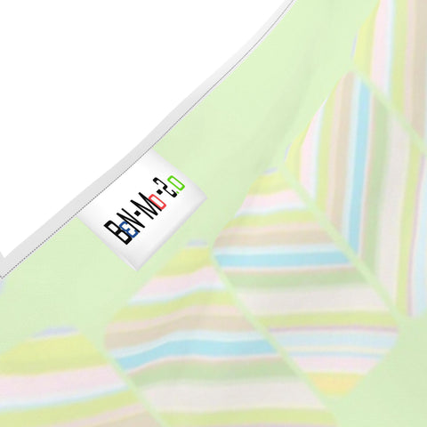 'Clover Striper Geo' Halterneck Backless Dress