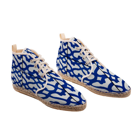 'Moroccaine Bleu' Unisex Hi Top Espadrilles