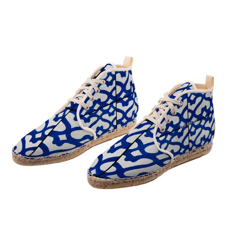 'Moroccaine Bleu' Unisex Hi Top Espadrilles