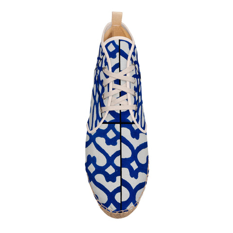 'Moroccaine Bleu' Unisex Hi Top Espadrilles
