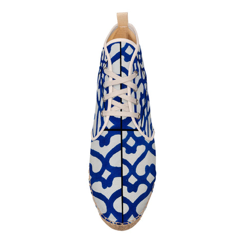 'Moroccaine Bleu' Unisex Hi Top Espadrilles