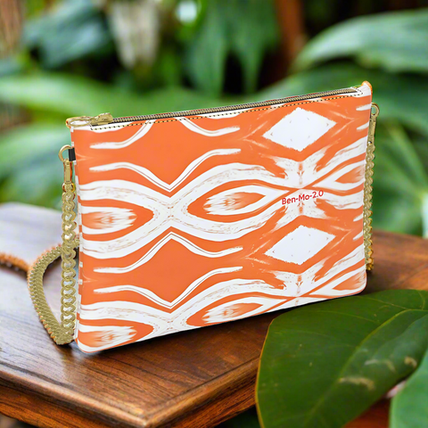 'Orange Swirl' Crossbody Bag w/ Chain