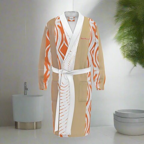 'Orange Swirl On The Beach' Dressing Gown