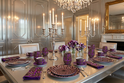 BM2-Casa 'Purple Peacock Tate' Water Glass