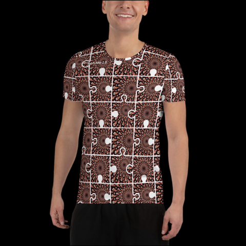 'Puzzled Peacock' All-Over Print Men's Athletic T-shirt