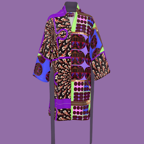 'Purple Peacock' Hybrid Kimono Unisex Kimono