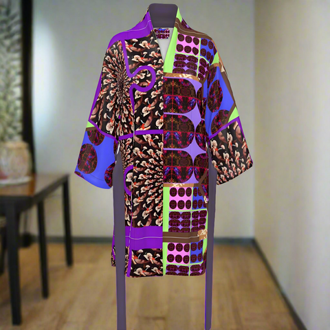 'Purple Peacock' Hybrid Kimono Unisex Kimono