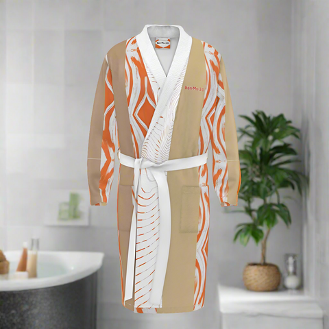 'Orange Swirl On The Beach' Dressing Gown