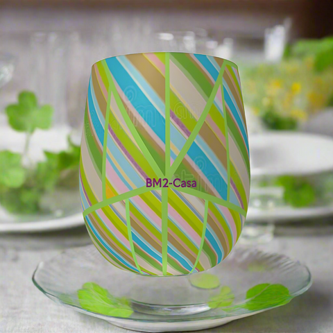 BM2-Casa 'Clover Striper' Water Glass