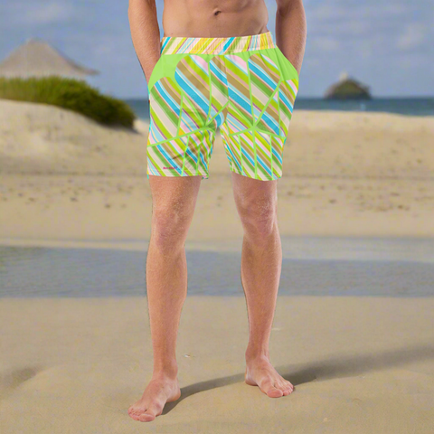 Clover Striper Men's Swim Trunks