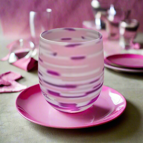 BM2-Casa ‘Pink Swirl' Water Glass