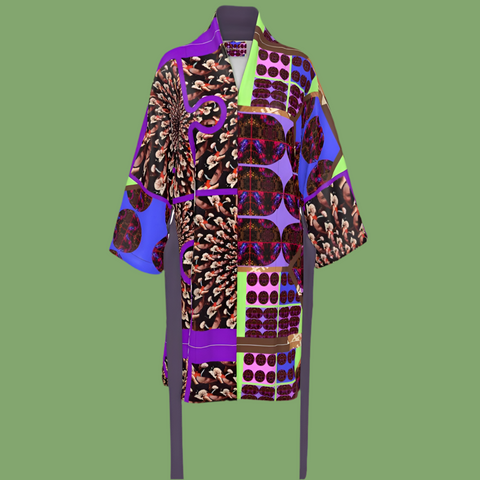 'Purple Peacock' Hybrid Kimono Unisex Kimono