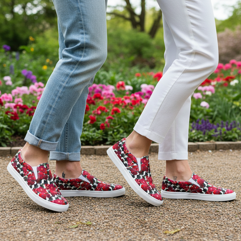 ‘Poppies for Papi' Men’s Slip-on Canvas Shoes