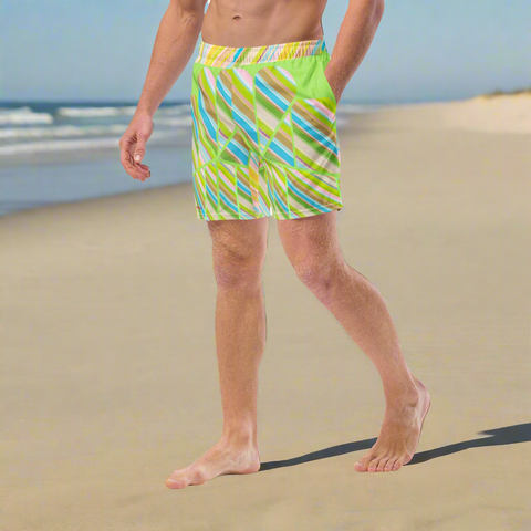 Clover Striper Men's Swim Trunks