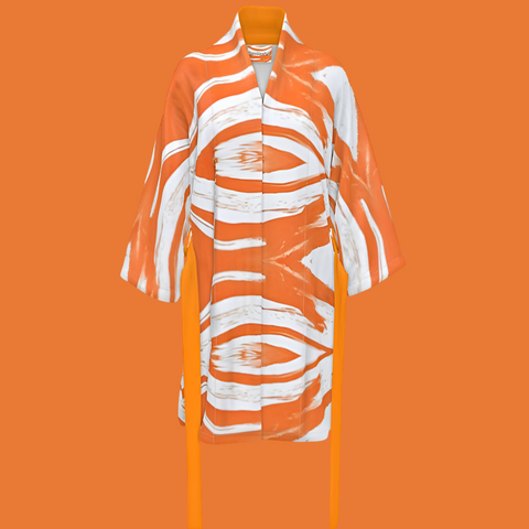 'Orange Swirl' Unisex Kimono Dress