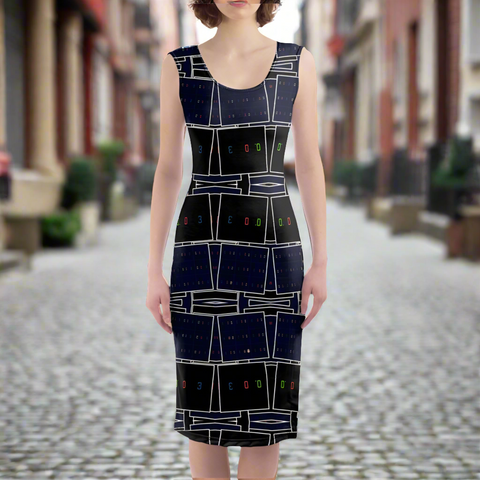 'Blackout-Blueprint' Dress