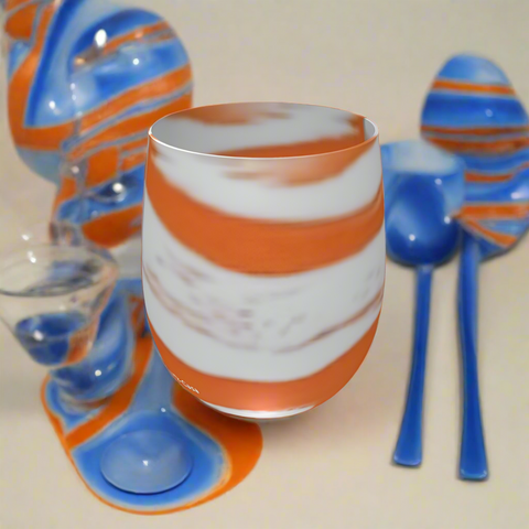 BM2-Casa 'Orange Swirl' Water Glass
