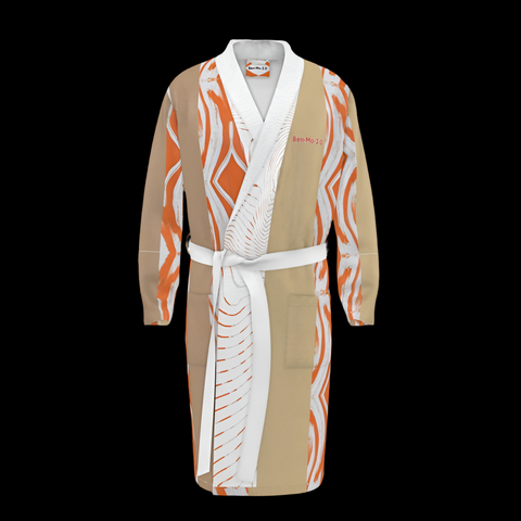 'Orange Swirl On The Beach' Dressing Gown