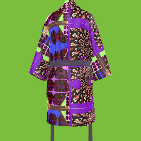 'Purple Peacock' Hybrid Kimono Unisex Kimono